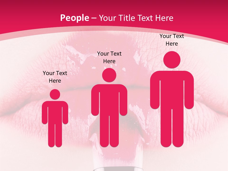 Closeup Lip Gloss Lips PowerPoint Template