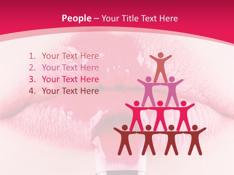 Closeup Lip Gloss Lips PowerPoint Template
