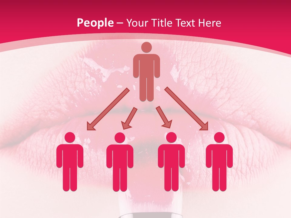 Closeup Lip Gloss Lips PowerPoint Template