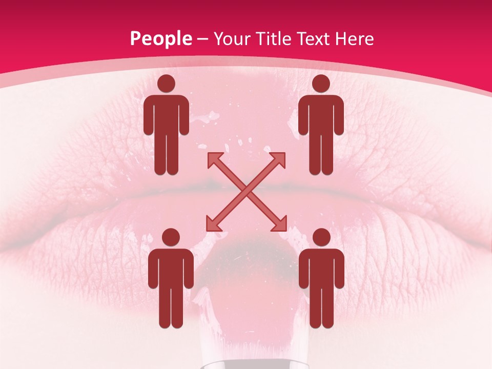 Closeup Lip Gloss Lips PowerPoint Template