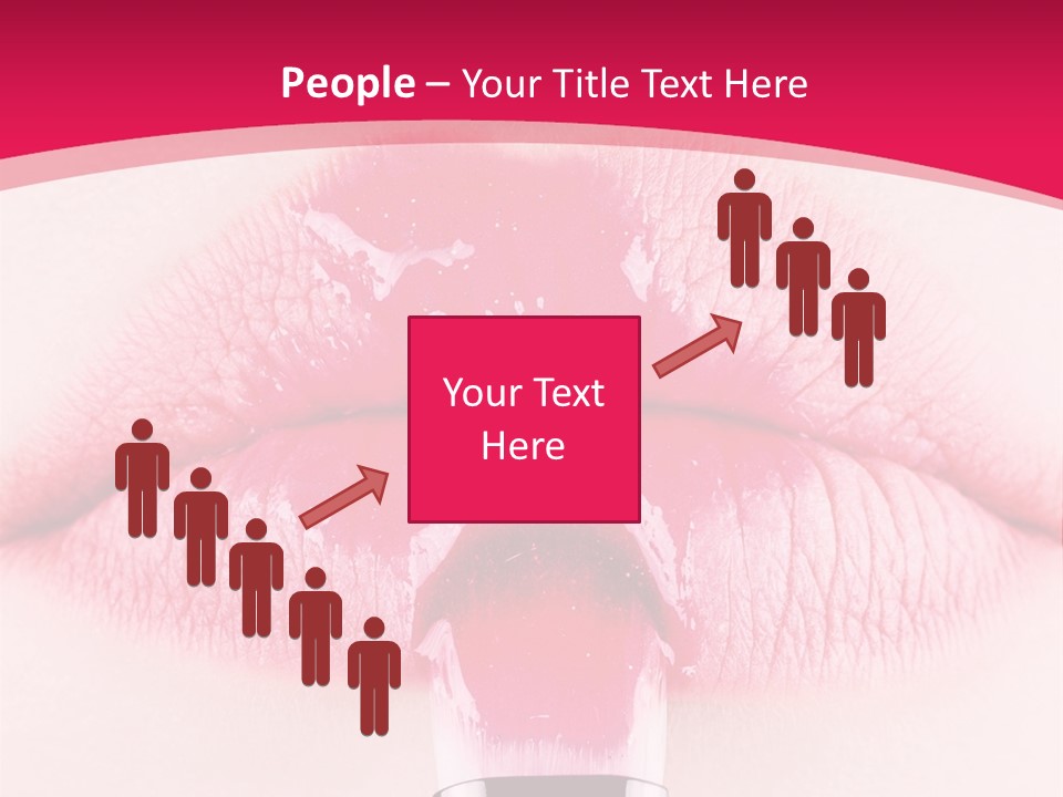 Closeup Lip Gloss Lips PowerPoint Template