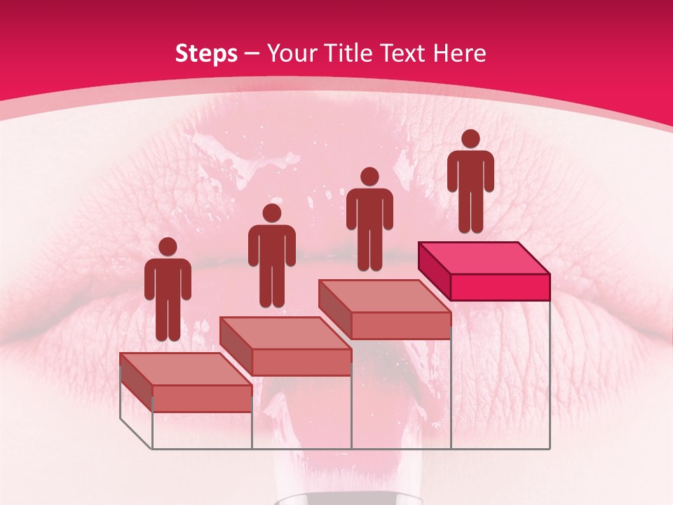 Closeup Lip Gloss Lips PowerPoint Template