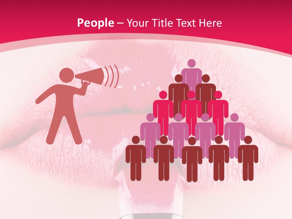 Closeup Lip Gloss Lips PowerPoint Template