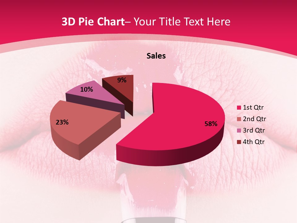 Closeup Lip Gloss Lips PowerPoint Template