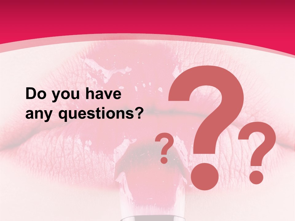 Closeup Lip Gloss Lips PowerPoint Template