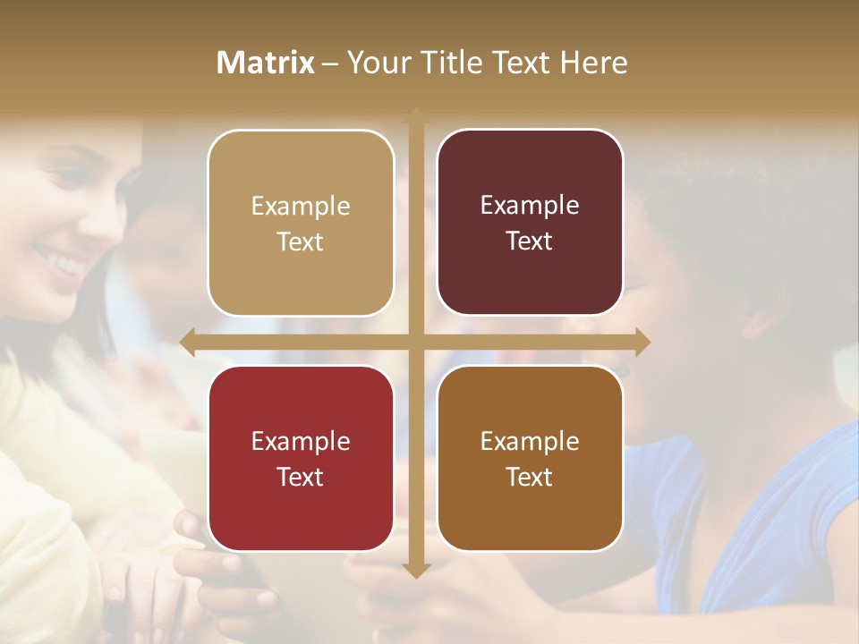 A Group Of People Sitting At A Table With A Tablet PowerPoint Template