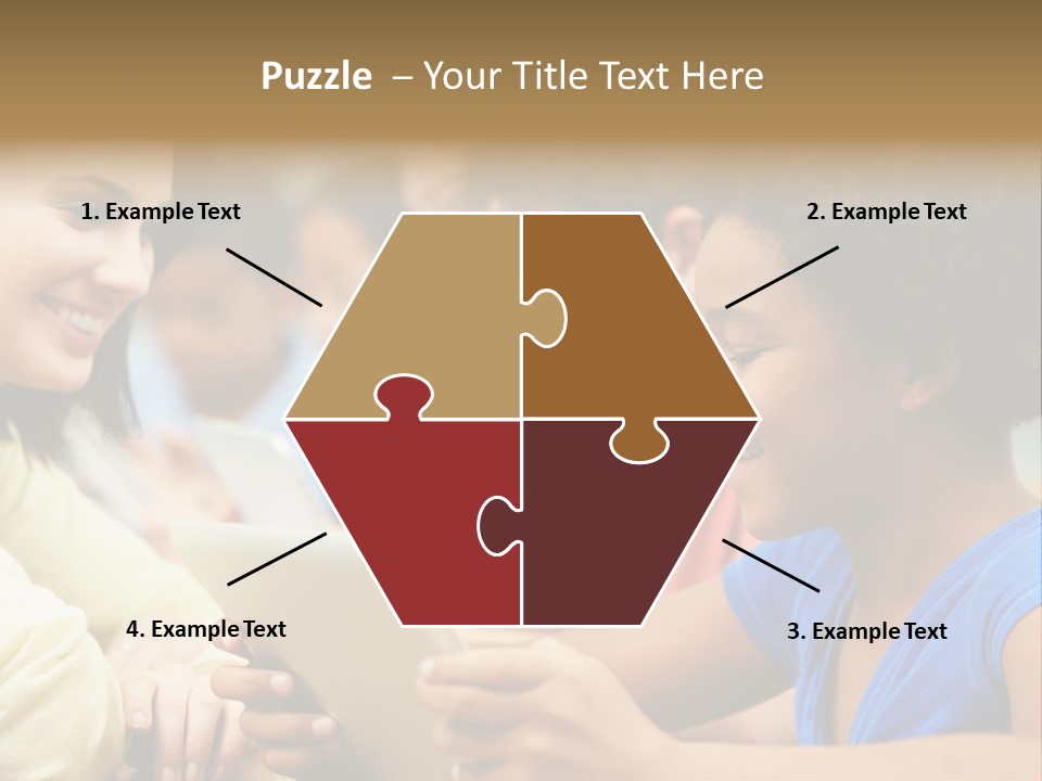 A Group Of People Sitting At A Table With A Tablet PowerPoint Template