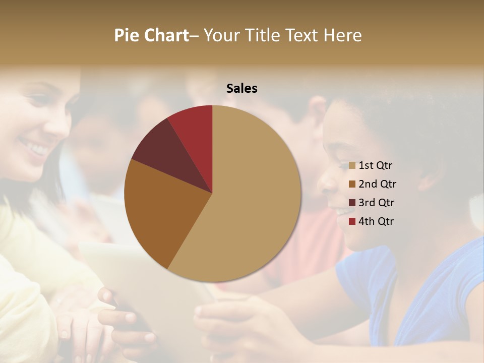 A Group Of People Sitting At A Table With A Tablet PowerPoint Template