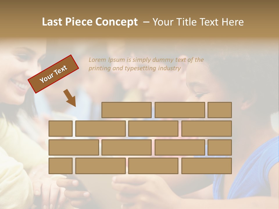 A Group Of People Sitting At A Table With A Tablet PowerPoint Template