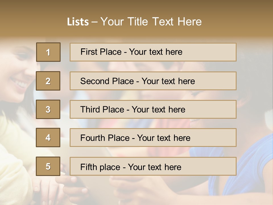 A Group Of People Sitting At A Table With A Tablet PowerPoint Template