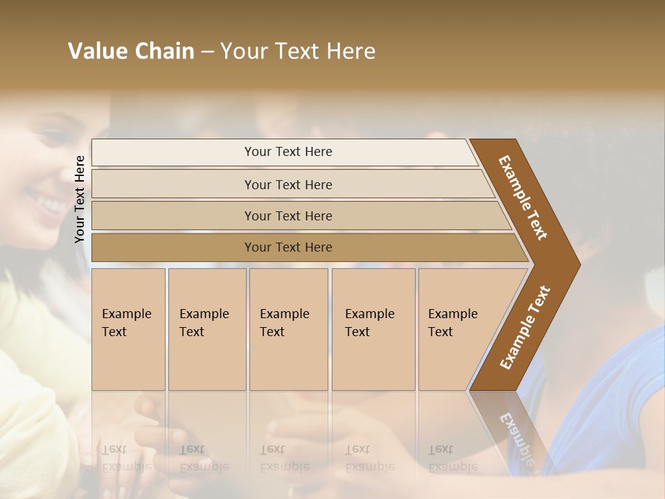 A Group Of People Sitting At A Table With A Tablet PowerPoint Template