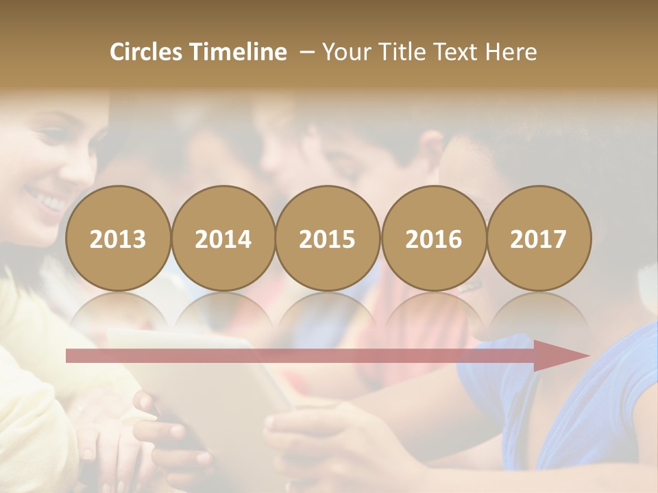 A Group Of People Sitting At A Table With A Tablet PowerPoint Template