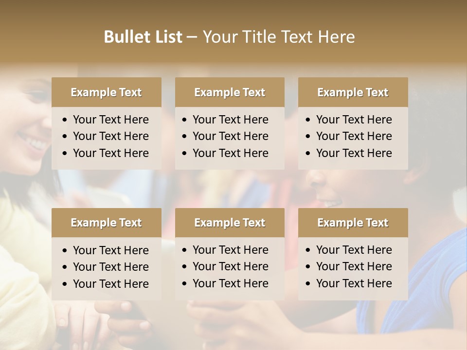 A Group Of People Sitting At A Table With A Tablet PowerPoint Template