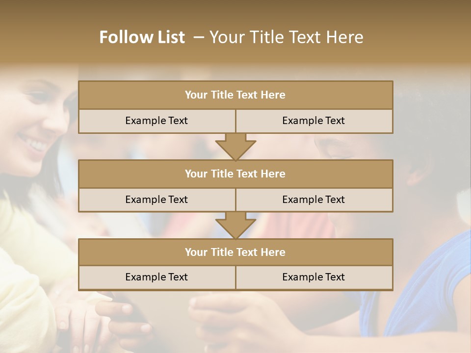 A Group Of People Sitting At A Table With A Tablet PowerPoint Template