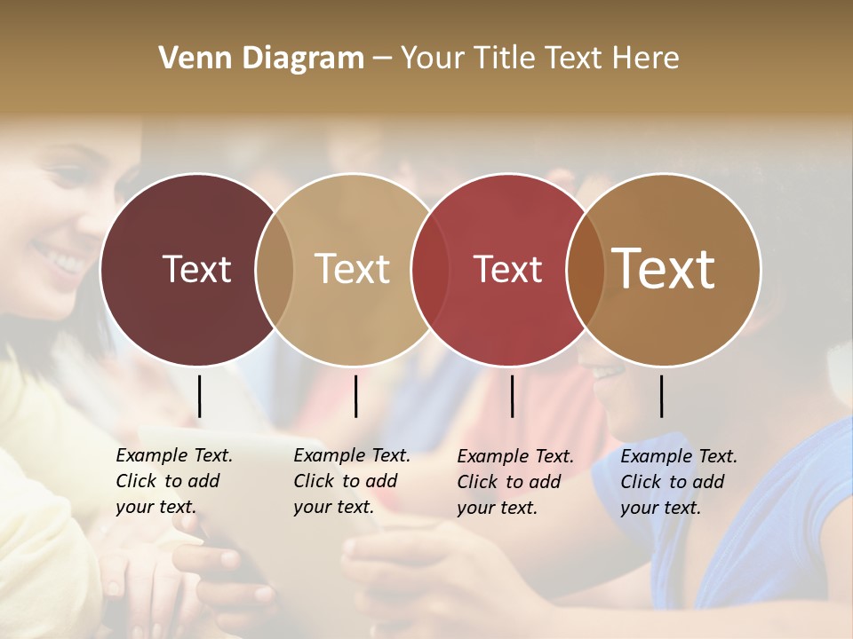 A Group Of People Sitting At A Table With A Tablet PowerPoint Template