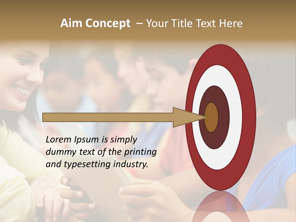 A Group Of People Sitting At A Table With A Tablet PowerPoint Template