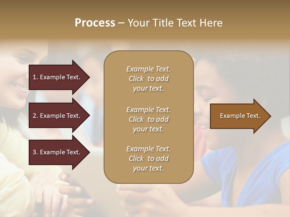 A Group Of People Sitting At A Table With A Tablet PowerPoint Template