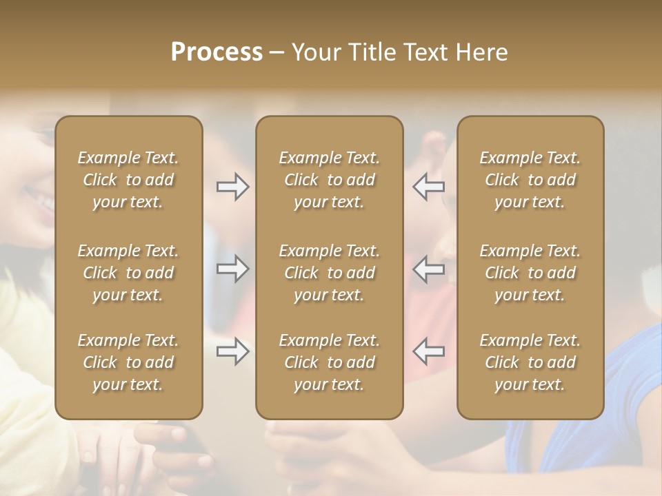 A Group Of People Sitting At A Table With A Tablet PowerPoint Template