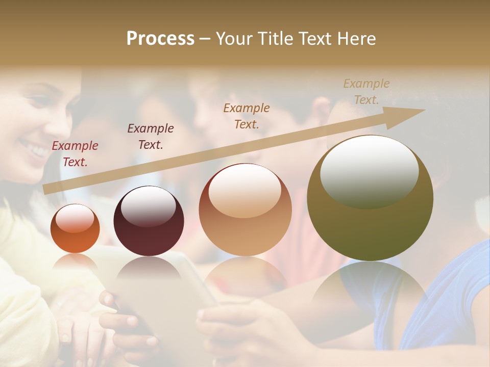 A Group Of People Sitting At A Table With A Tablet PowerPoint Template