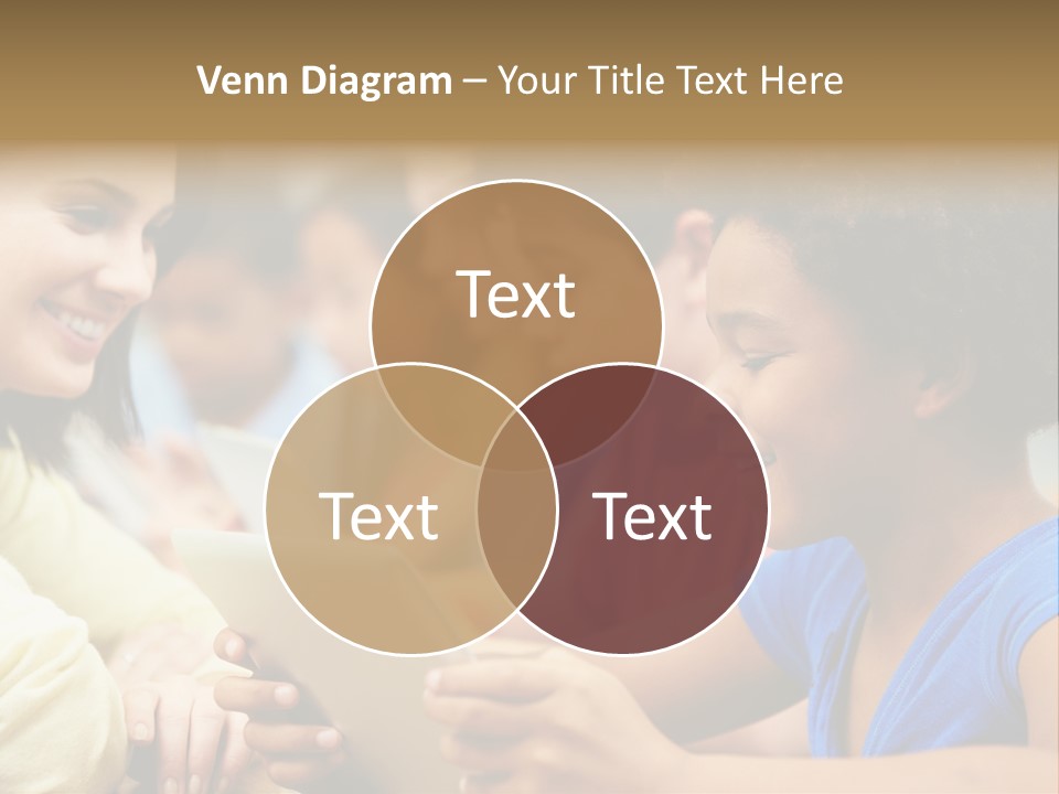 A Group Of People Sitting At A Table With A Tablet PowerPoint Template