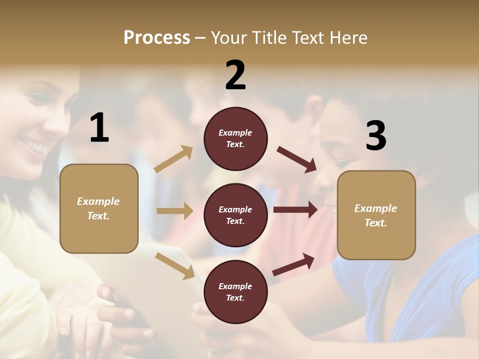 A Group Of People Sitting At A Table With A Tablet PowerPoint Template