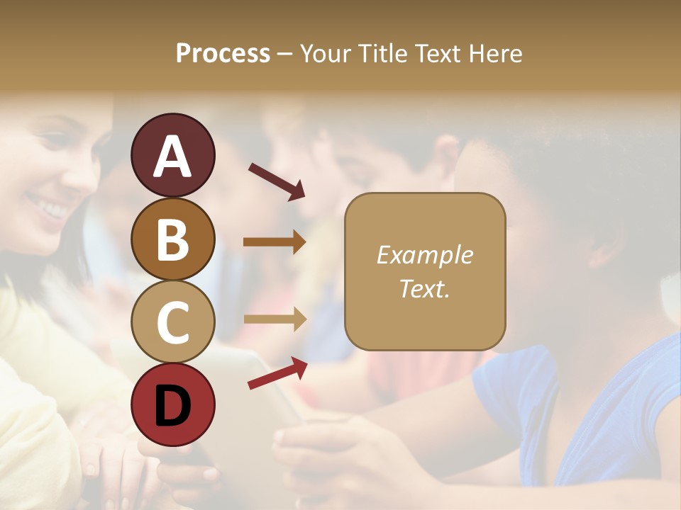 A Group Of People Sitting At A Table With A Tablet PowerPoint Template