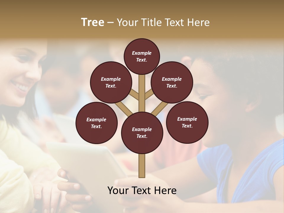 A Group Of People Sitting At A Table With A Tablet PowerPoint Template