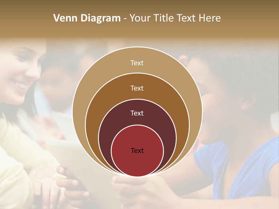 A Group Of People Sitting At A Table With A Tablet PowerPoint Template