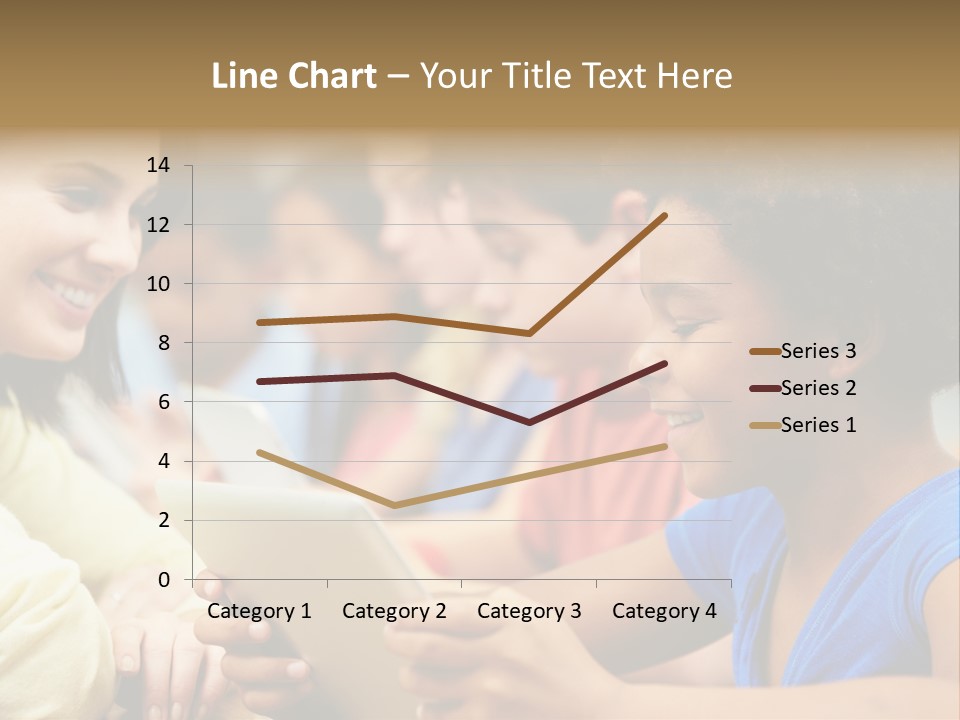 A Group Of People Sitting At A Table With A Tablet PowerPoint Template
