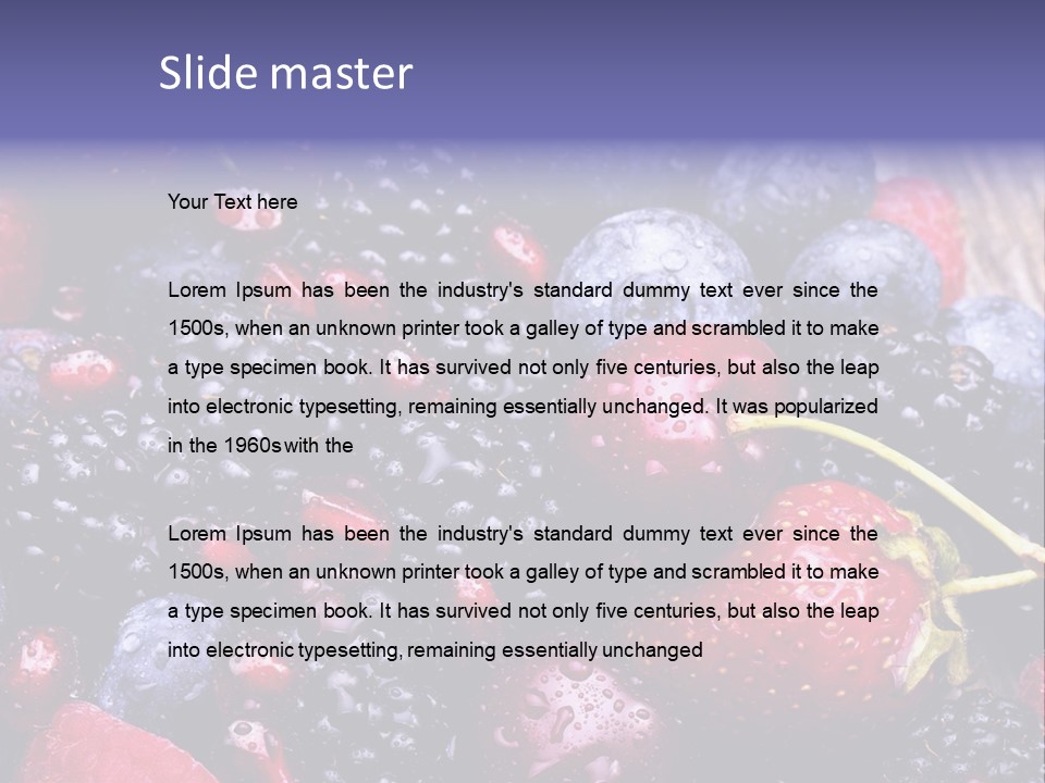 Blue Berrie Fruit Ripe PowerPoint Template