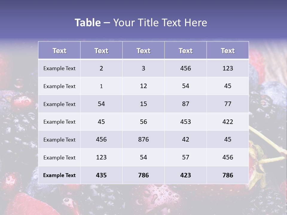 Blue Berrie Fruit Ripe PowerPoint Template