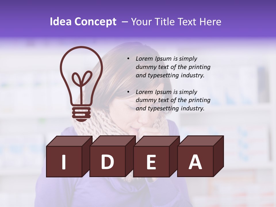 Standing Care Flu PowerPoint Template