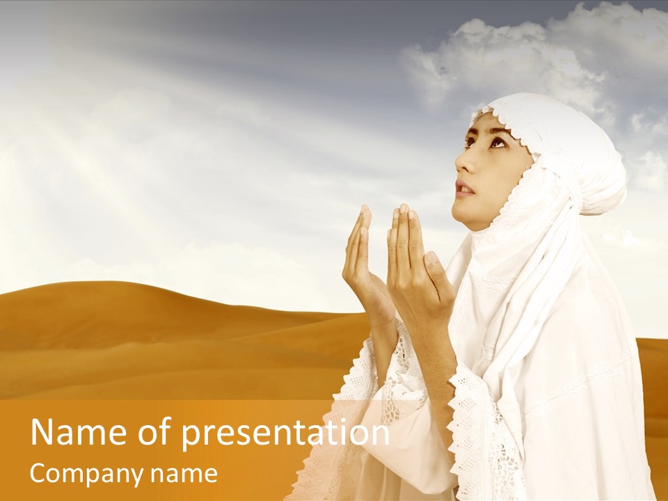 Islam Woman White PowerPoint Template