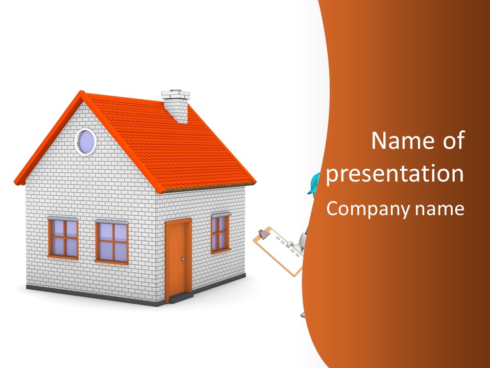White Construction Notepad PowerPoint Template