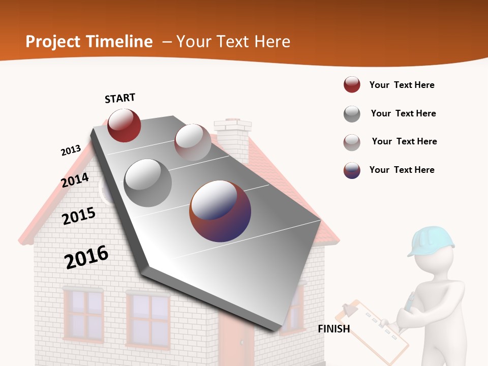 White Construction Notepad PowerPoint Template