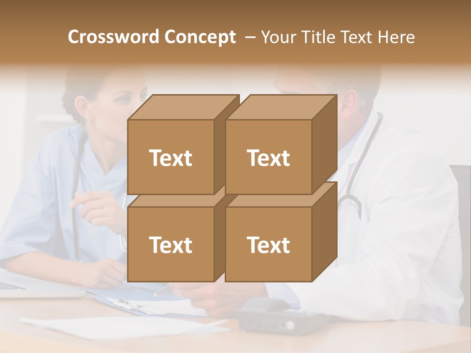 Nurse Pointing Desk PowerPoint Template