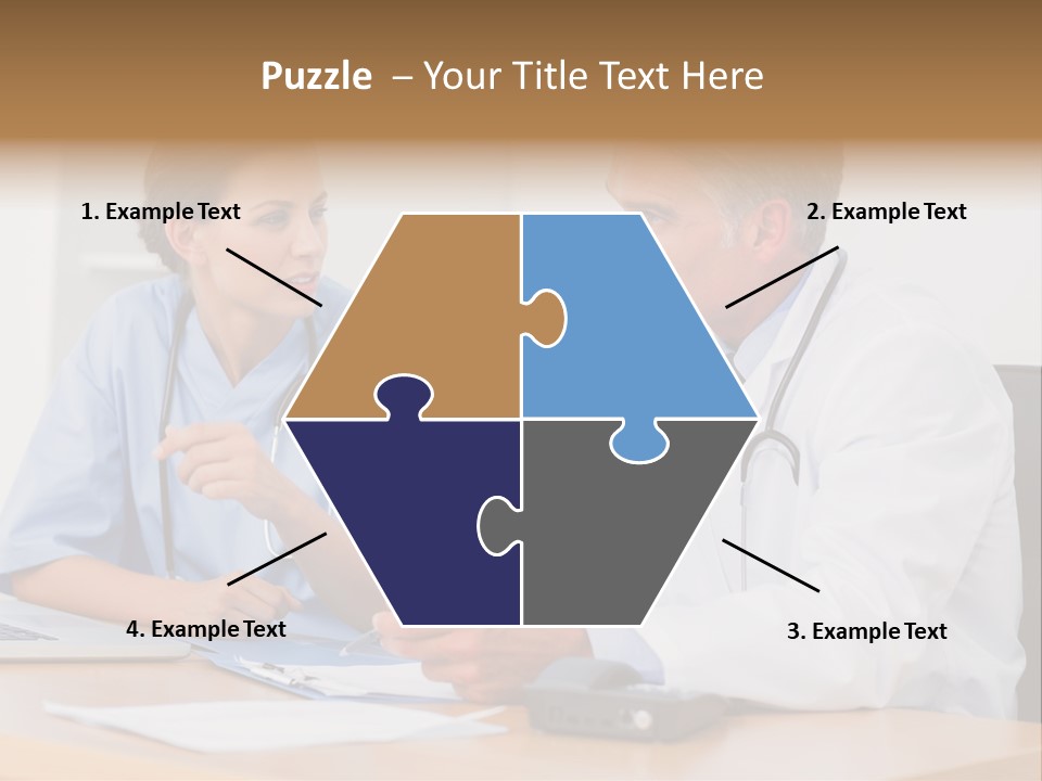 Nurse Pointing Desk PowerPoint Template