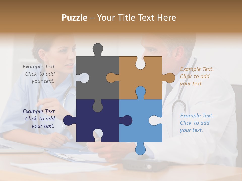 Nurse Pointing Desk PowerPoint Template