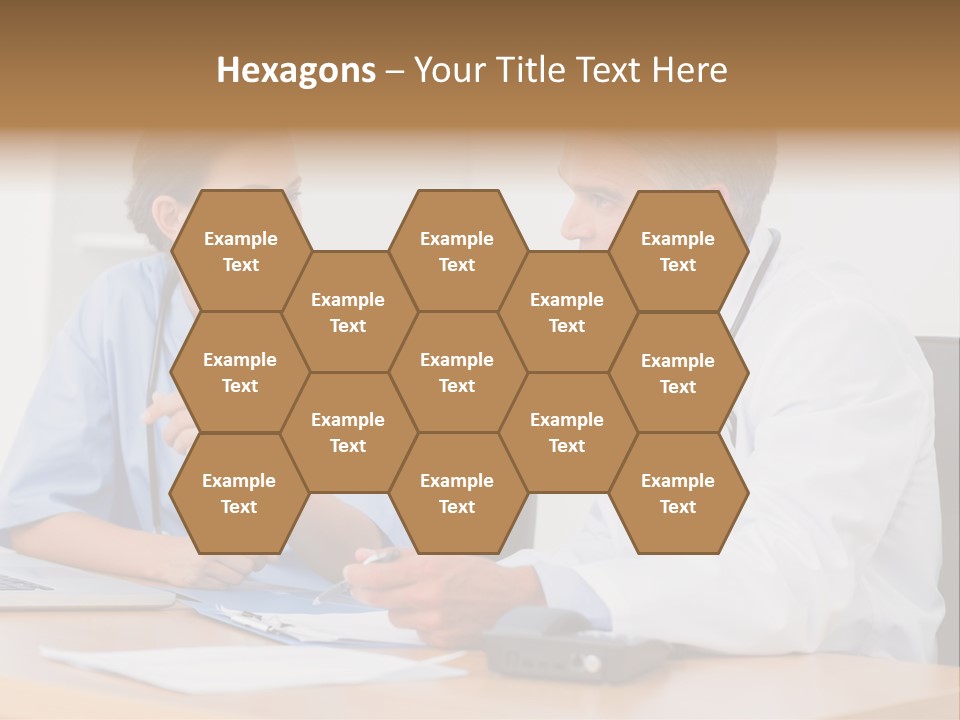 Nurse Pointing Desk PowerPoint Template