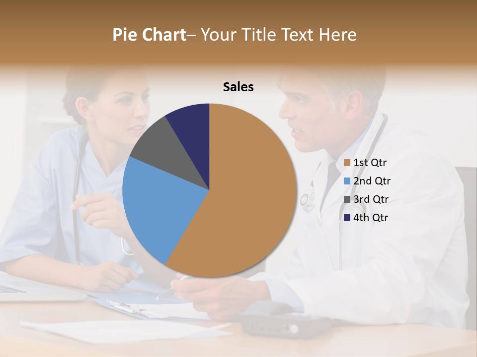 Nurse Pointing Desk PowerPoint Template