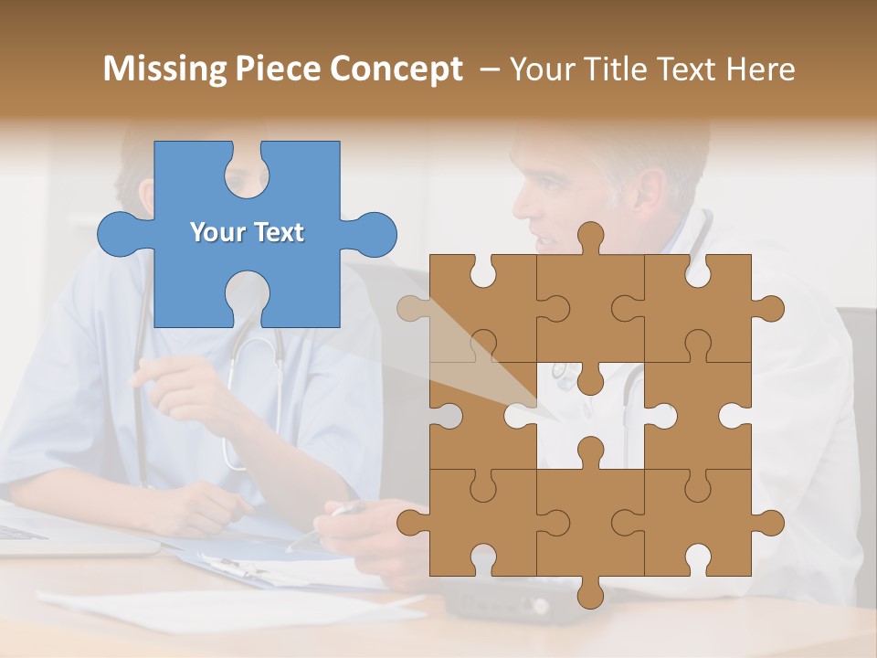 Nurse Pointing Desk PowerPoint Template