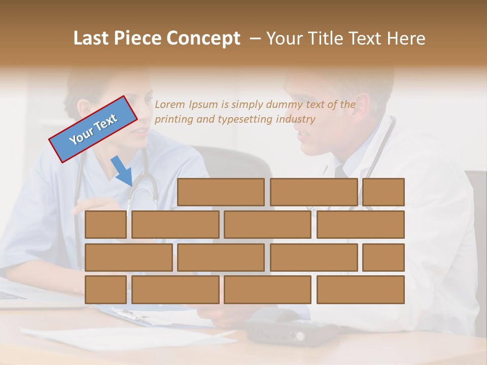 Nurse Pointing Desk PowerPoint Template