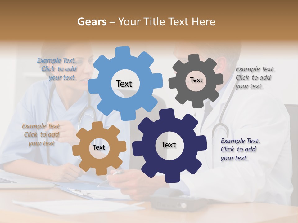 Nurse Pointing Desk PowerPoint Template