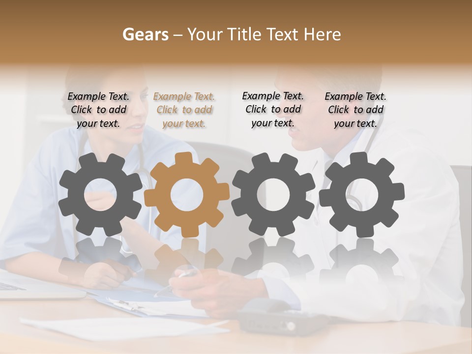 Nurse Pointing Desk PowerPoint Template