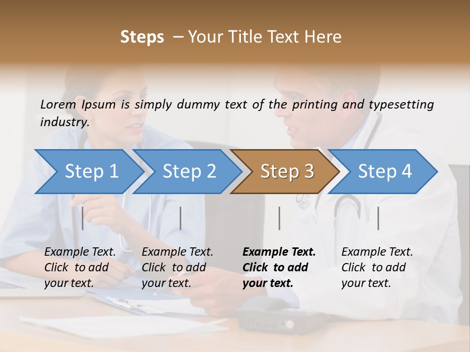 Nurse Pointing Desk PowerPoint Template