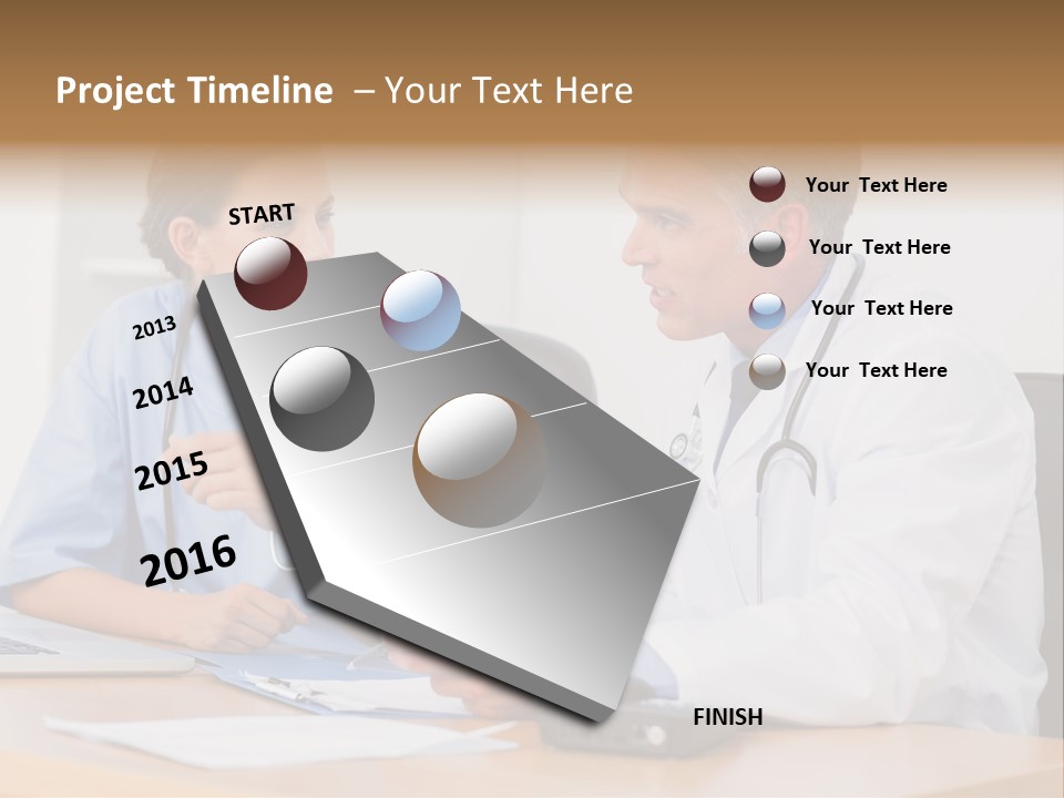 Nurse Pointing Desk PowerPoint Template
