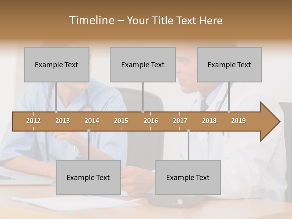 Nurse Pointing Desk PowerPoint Template