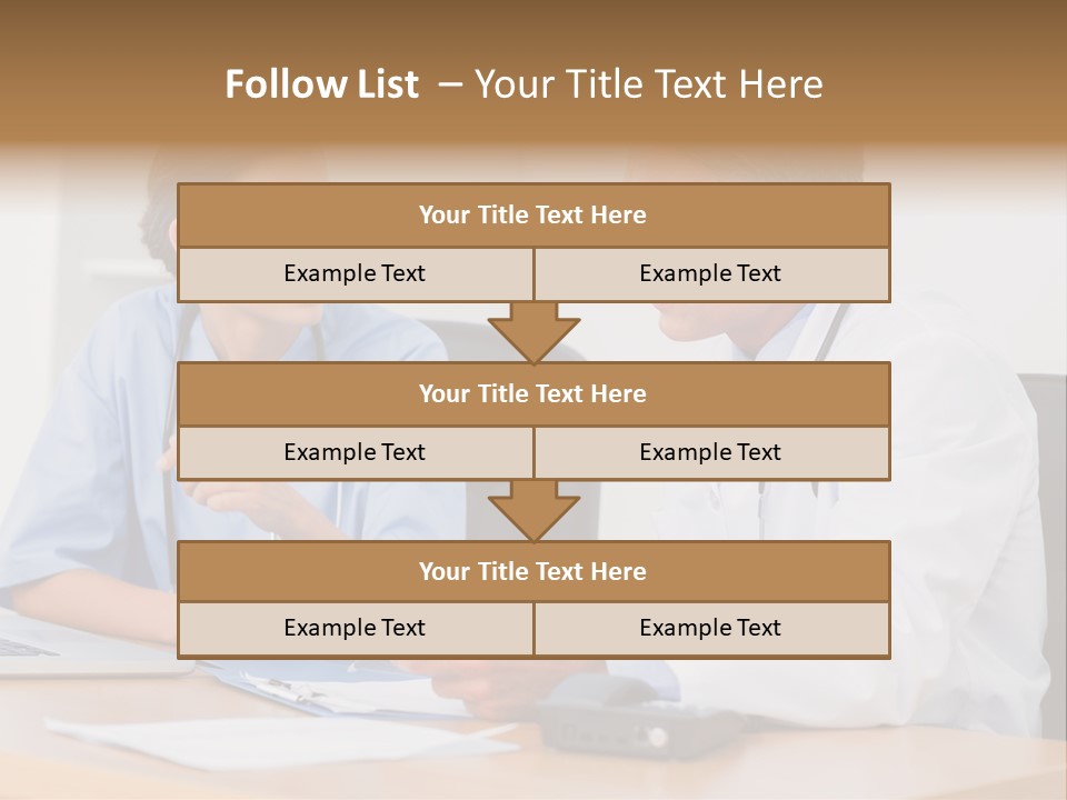 Nurse Pointing Desk PowerPoint Template