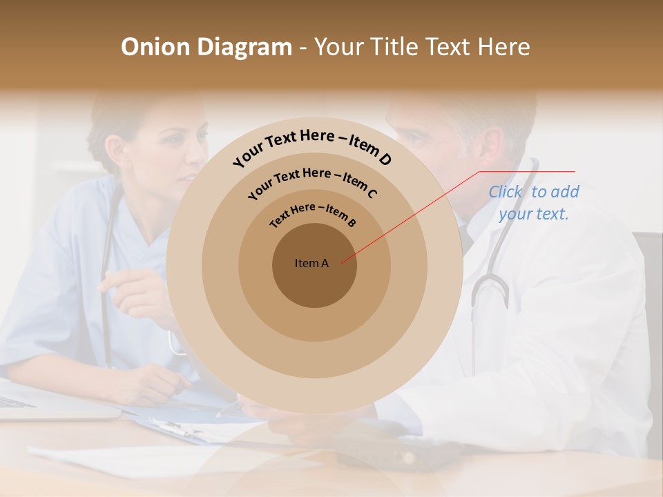 Nurse Pointing Desk PowerPoint Template