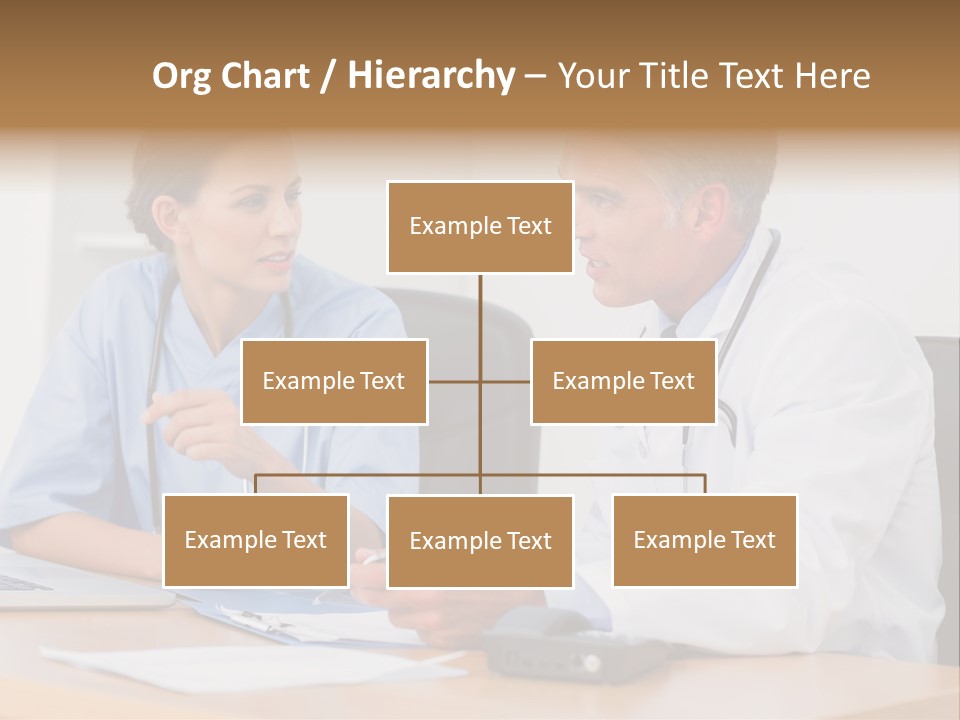 Nurse Pointing Desk PowerPoint Template